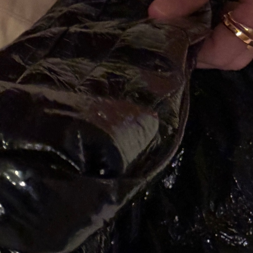 Prada Black Textured Shoulder Bag with large chain shoulder strap - Picture 3 of 7